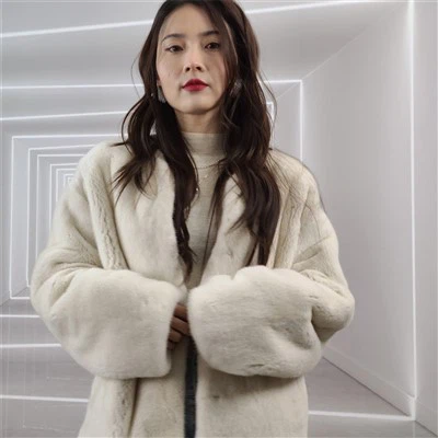 크롭 밍크 퍼 재킷